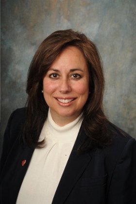 A headshot photo featuring Marion Lombardi, EdD, chief student affairs officer at CMSRU.