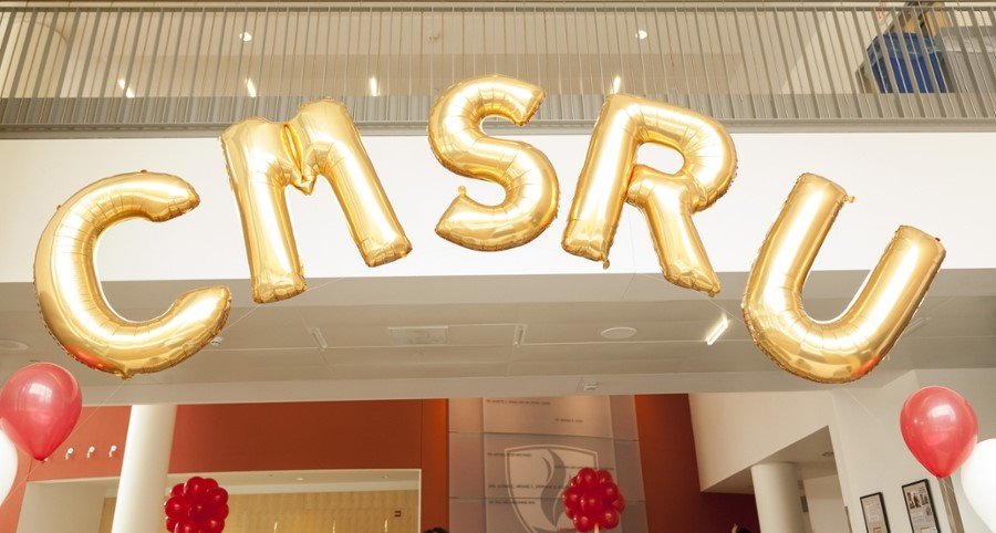 An image featuring balloons that spell out the word: CMSRU.