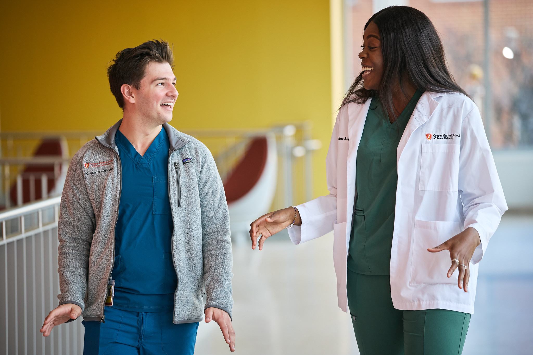 A couple of students talking at CMSRU