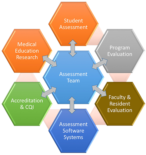 This image features all of the components of the Assessment Team at CMSRU.