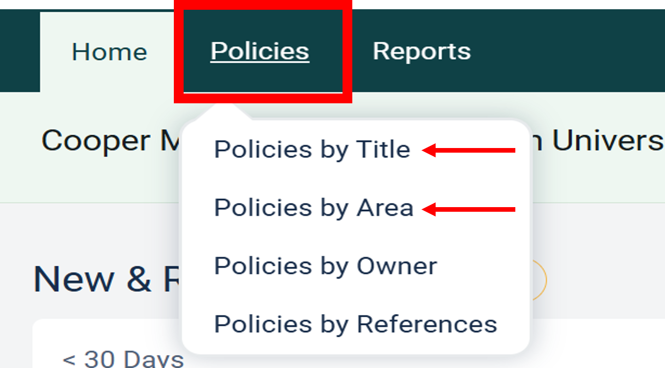 PolicyStat Navigation